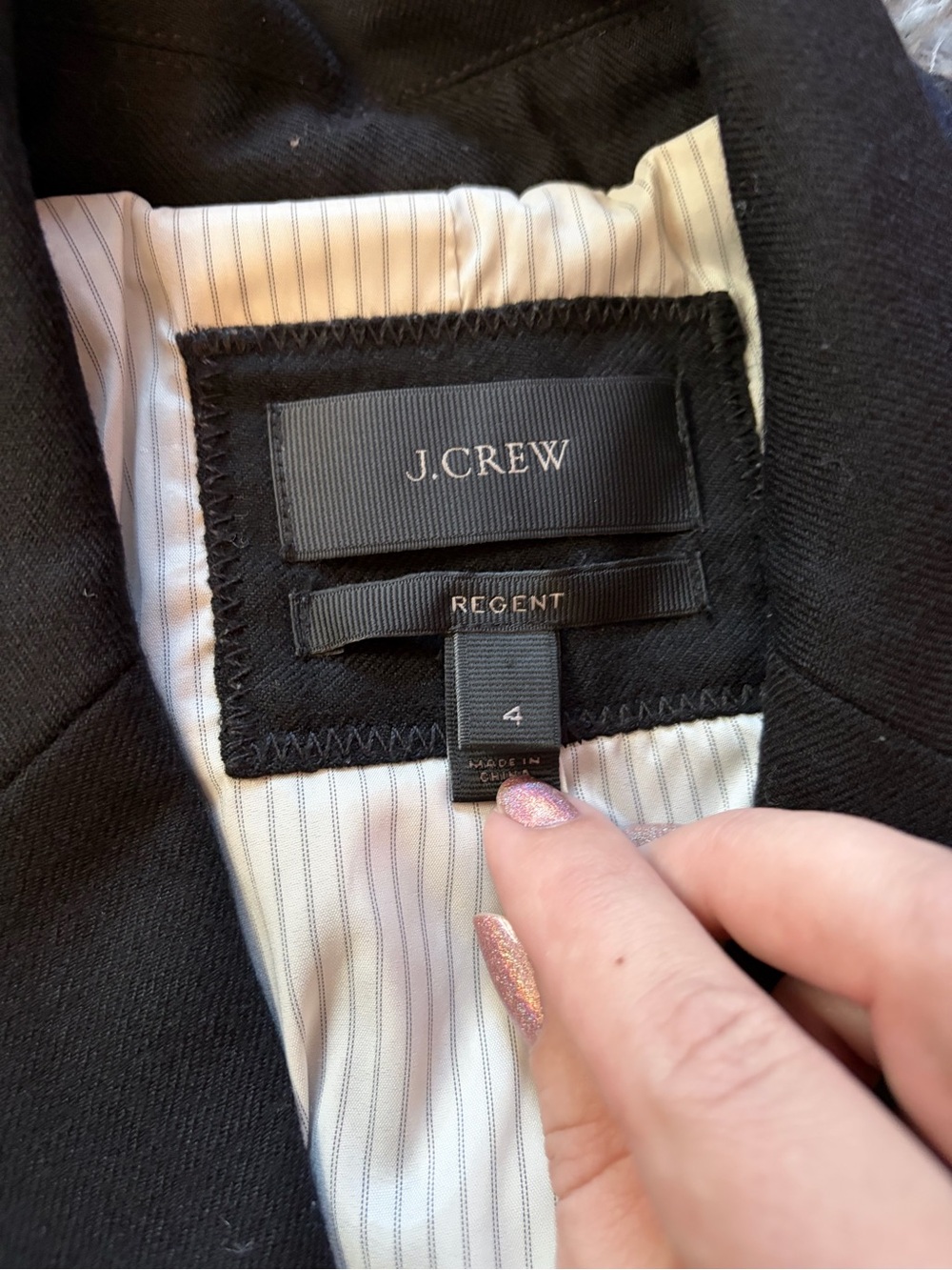 J.Crew Regent Blazer In Wool Flannel Black Size 4 - Picture 3 of 7